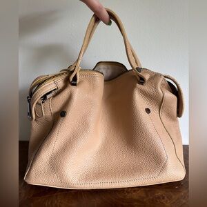 Beige Leather Crossbody